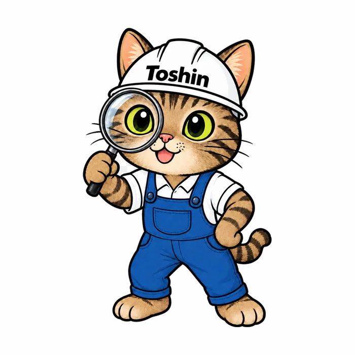 点検相談をご案内する東伸のキジトラ